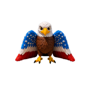 Liberty Eagle Classic 3D printed eagle figurine for patriotic shelf and desk decor