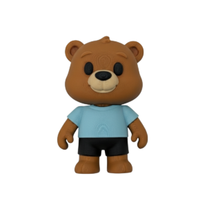 3D printed brown bear figurine by SpaceMonkey for woodland shelf decor