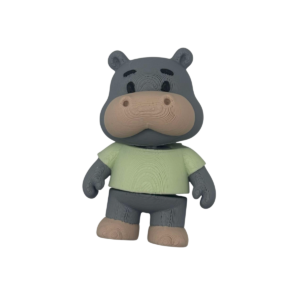Hippo Zoo Crew 3D printed hippo figurine by SpaceMonkey on a clean background