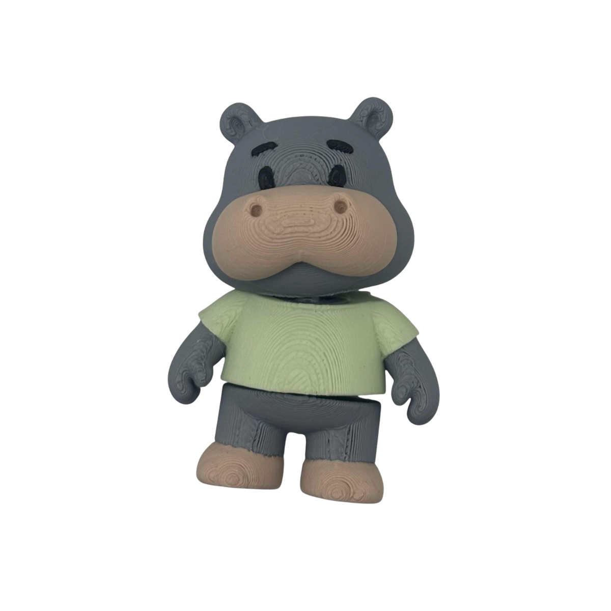 01-zoo-crew-hippo-no-bg Hippo Zoo Crew 3D printed hippo figurine by SpaceMonkey on a clean background