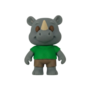 3D printed Rhino figurine by SpaceMonkey from the ZooCrew wildlife decor collection