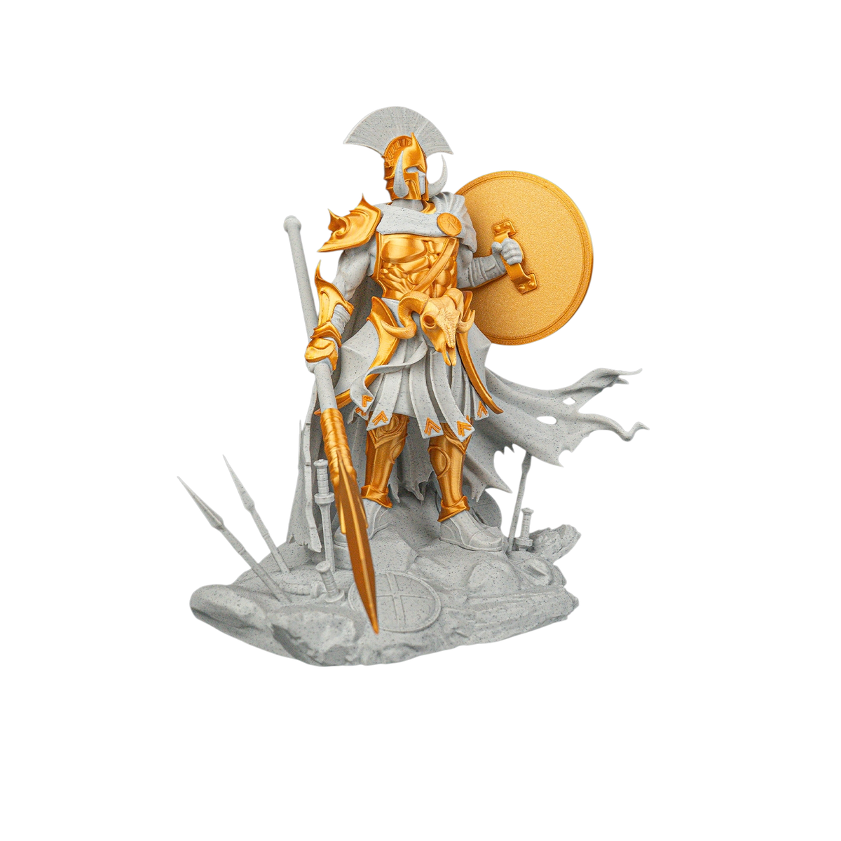 02-ares-03-no-bg Ares Greek God Figurine | 3D Printed Statue view 2