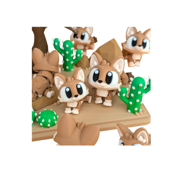Fennec Fox Figurine | 3D Printed Fox Decor view 2