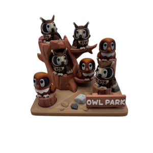 3D printed owl figurine Owl Park decorative shelf decor by 3DGOB