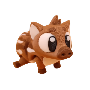 Articulated 3D printed boar figurine Flexi Mini Boar by 3DGOB