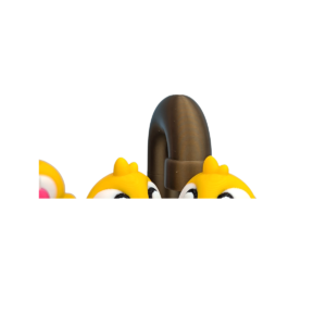3D printed rubber duck figurine sitting in a bathtub for bathroom shelf decor